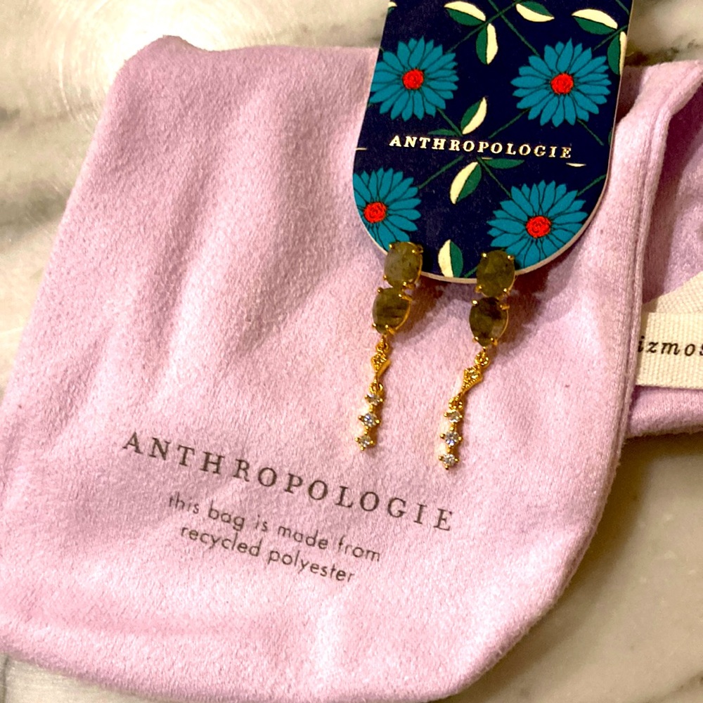 Anthropologie earrings with tags and jewelry bag